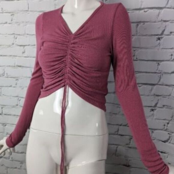 Aritzia Wilfred Lynx Ruched Long Sleeve Top Womens Size Large Modal Style #91726 - Picture 11 of 15